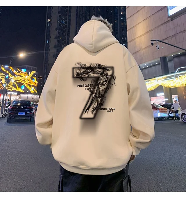 Men's Cotton Oversized Hoodie HK Style Detail