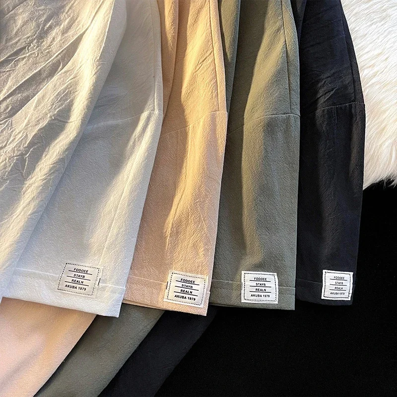 Men's Summer Linen-Like Oversized Solid T-Shirt