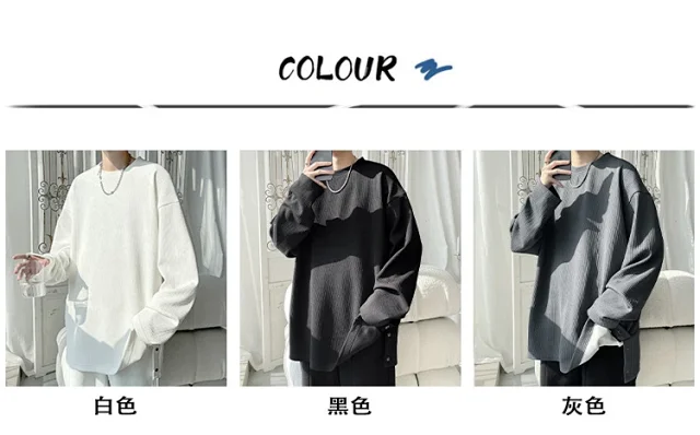 Men's Solid Textured Button-Front Long-Sleeve T-Shirt Detail