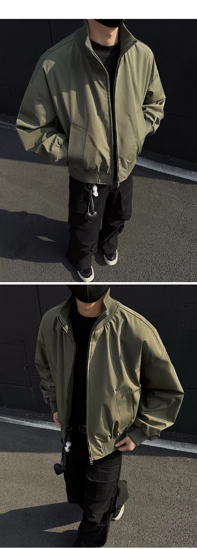 Men's Vintage Oversized Bomber Jacket Detail