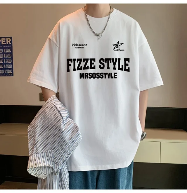 Summer 2025 Men's Cotton Oversized T-shirt Detail