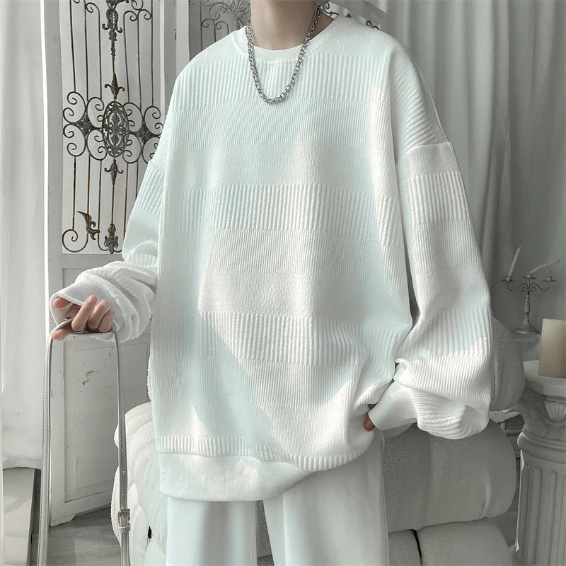 Men's Grey Jacquard Long Sleeve Tee