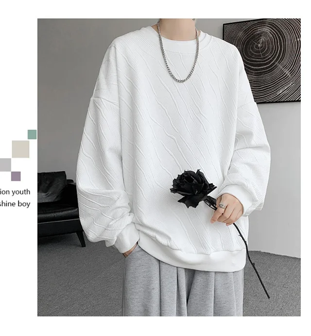 Men's Loose Textured Long Sleeve Tee Detail