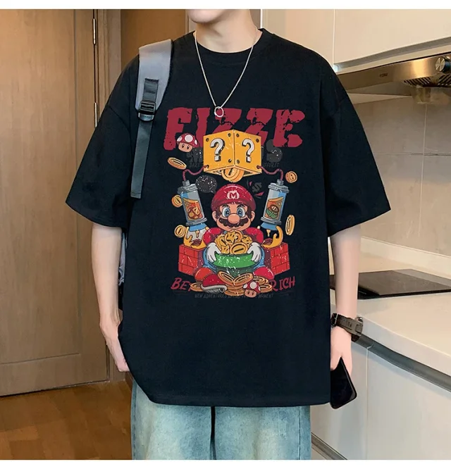Men's 2025 Summer Cotton Cartoon Tee Detail
