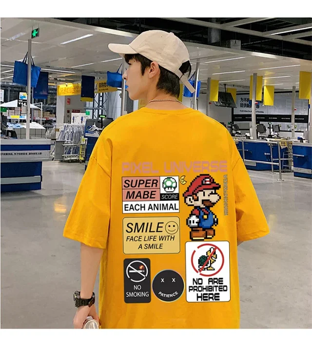 Men's Retro Hong Kong Mario T-Shirt Detail