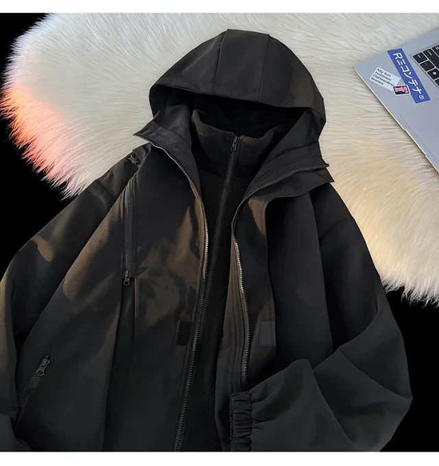 Windproof Waterproof Fleece-Lined Couple's 3-in-1 Jacket Detail