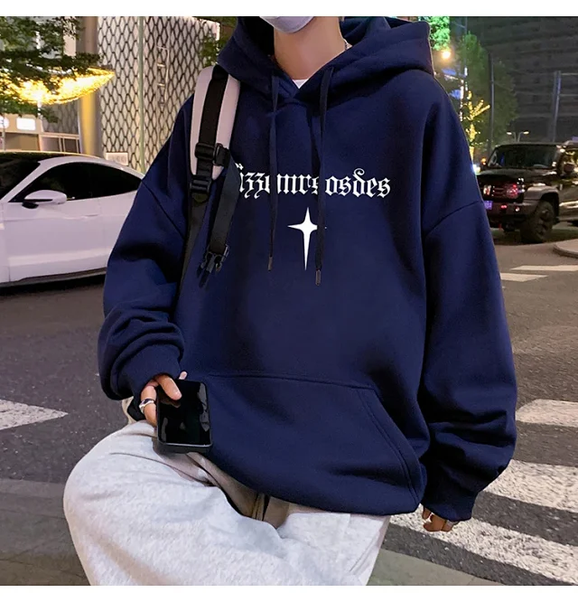 Men's Heavy Fleece Retro Hoodie Oversized Detail