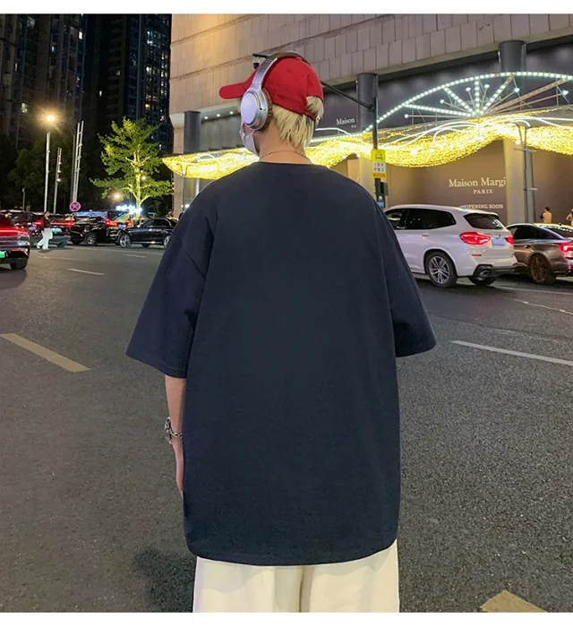 Men's Heavyweight Cotton Oversized T-Shirt Detail
