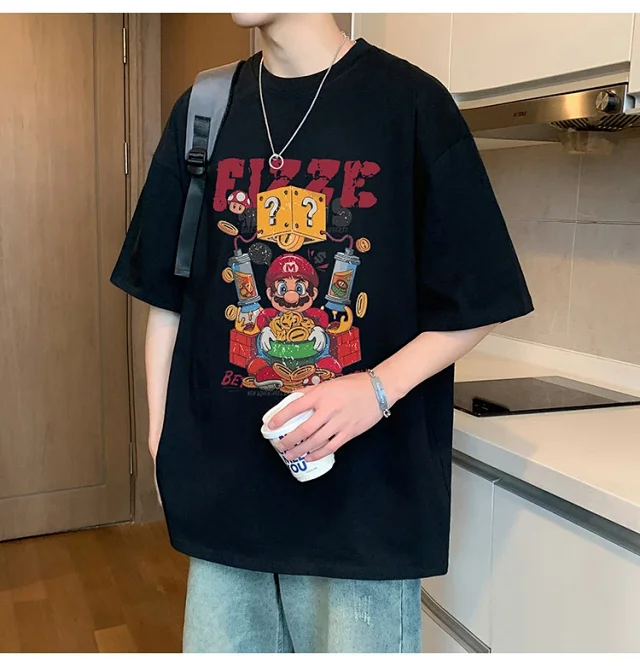 Men's 2025 Summer Cotton Cartoon Tee Detail