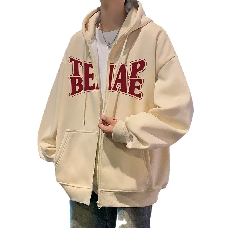 Men's Hip Hop Oversized Zip Hoodie