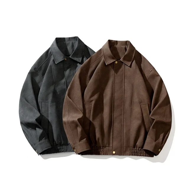Men's Vintage PU Leather Biker Jacket Detail
