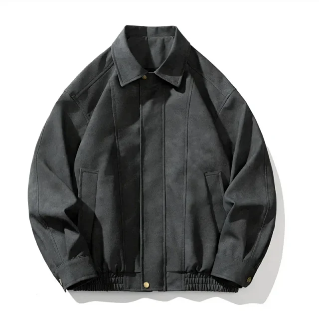 Men's Vintage PU Leather Biker Jacket Detail