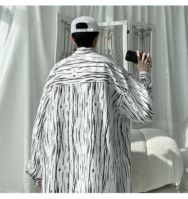 Men's Hip Hop Long Sleeve Shirt Detail