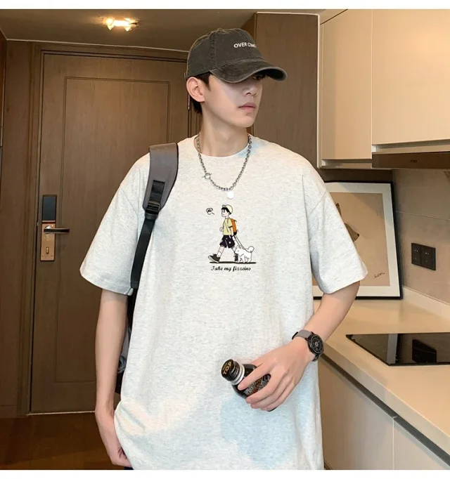 Men's Big Size Cotton Summer T-Shirt Detail