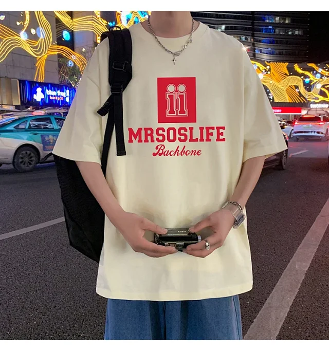 Men's Heavyweight Cotton Oversized T-Shirt Detail