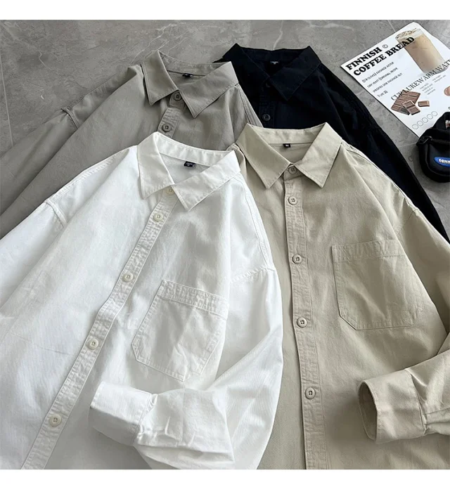 2025 Men's Khaki Cotton Work Shirt Detail