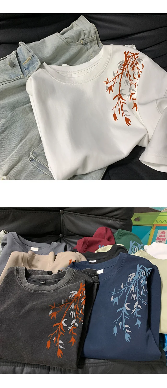 Men's Chinese-Style Printed Heavyweight Cotton Tee Detail