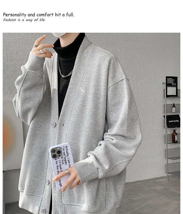 Men's Spring/Fall Cotton Knit Cardigan Detail