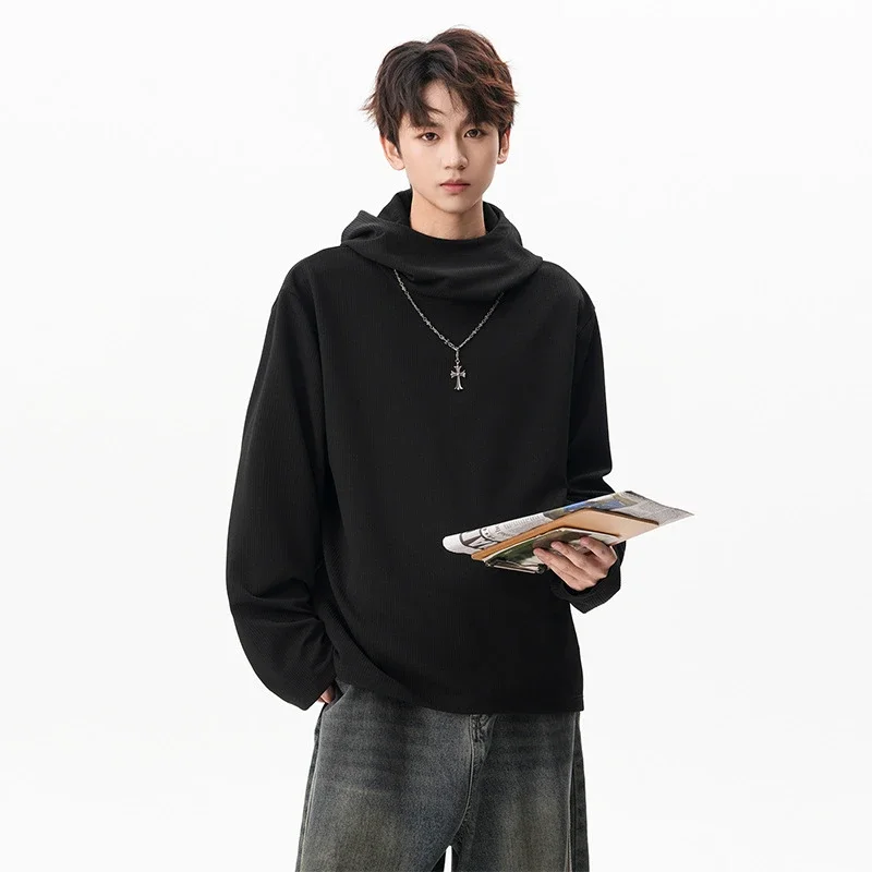 Men's 2025 Fall Retro High - neck Hoodie