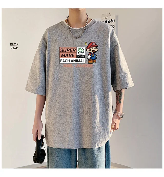 Men's Retro Hong Kong Mario T-Shirt Detail
