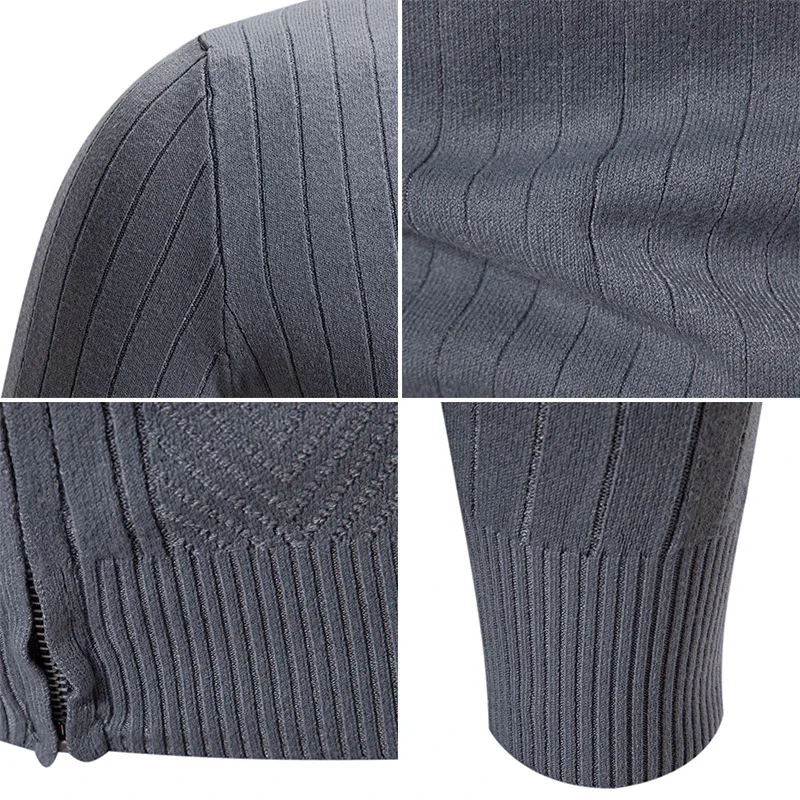 Ruisheng Men's Slim Stand Collar Cardigan