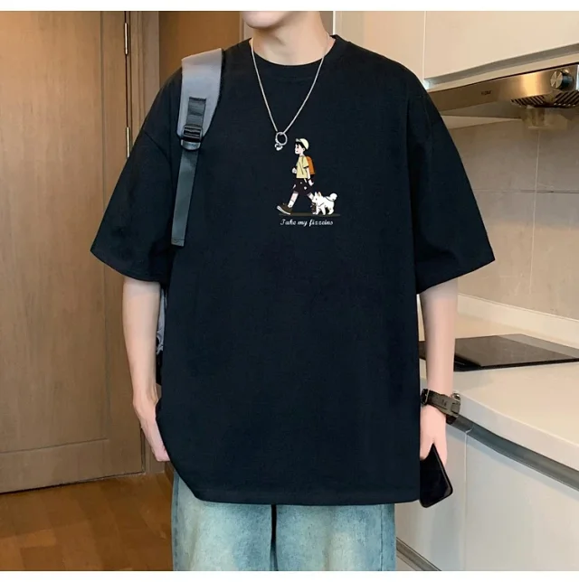 Men's Big Size Cotton Summer T-Shirt Detail