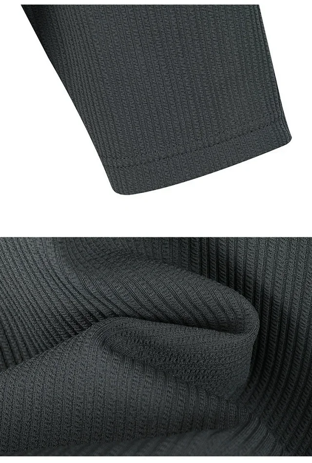 Men's Textured Buttoned Long Sleeve Tee Detail