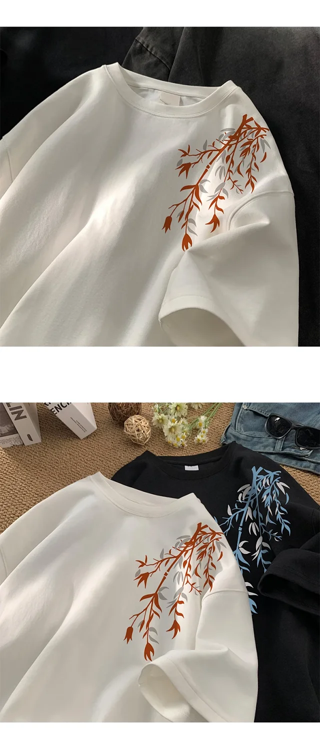 Men's Chinese-Style Printed Heavyweight Cotton Tee Detail
