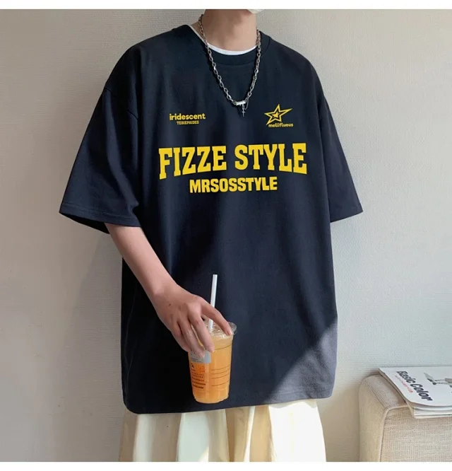Summer 2025 Men's Cotton Oversized T-shirt Detail