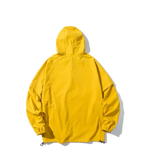 Men's Trendy Lightweight Half-Zip Hooded Jacket Detail
