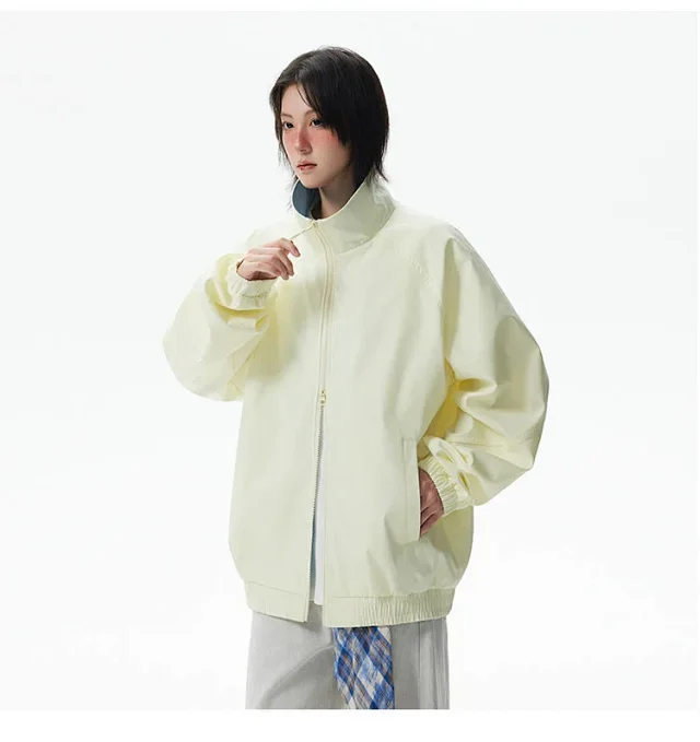 Cleanfit Color Block Retro Baseball Jacket Detail