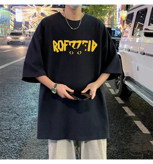 INS Men's Oversized Heavyweight Cotton Tee Detail