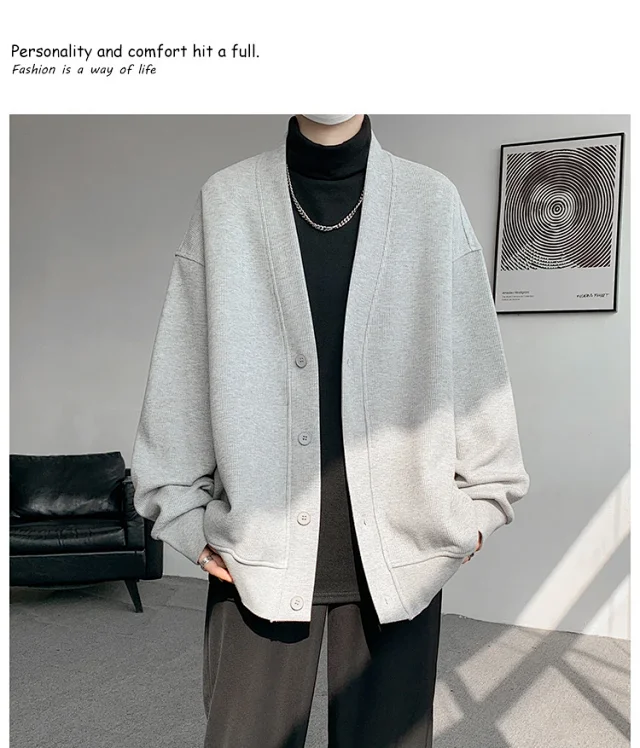 Men's Spring/Fall Cotton Knit Cardigan Detail