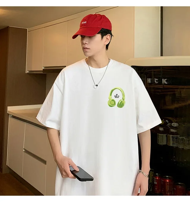 Oversized Men's Cotton Short Sleeve Tee Detail