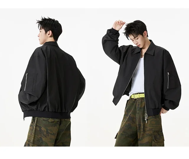 Unisex Cropped Bomber Jacket New Detail