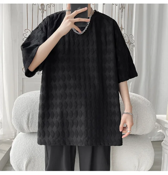 Men's Cooling Silk Jacquard Stretch Tee Detail