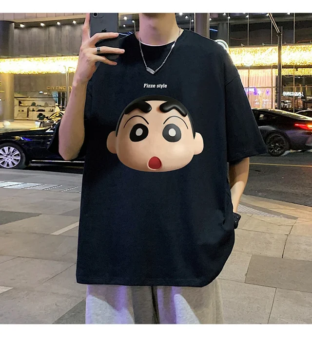 Men's Heavyweight Cotton Cartoon Tee Loose Detail