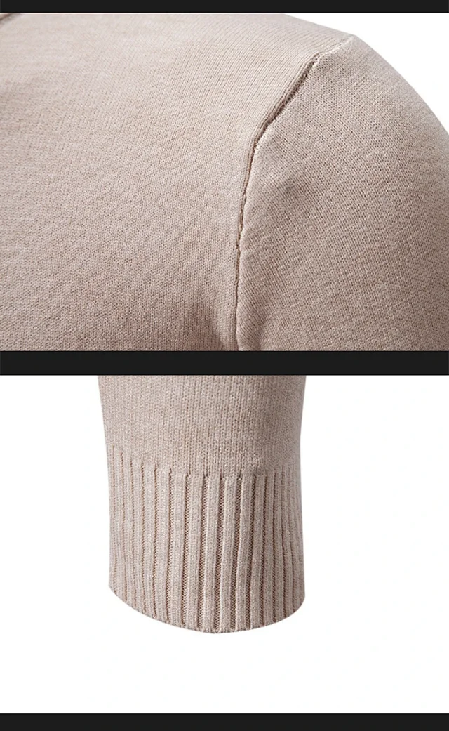 Men's Retro Solid Loose Knit Pullover Detail