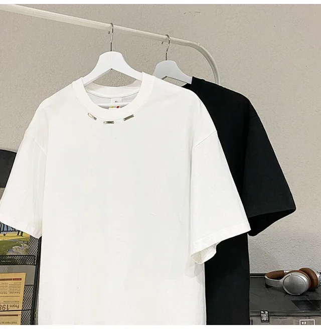 2025 Summer Men's Heavyweight Square-Shoulder T-Shirt Detail