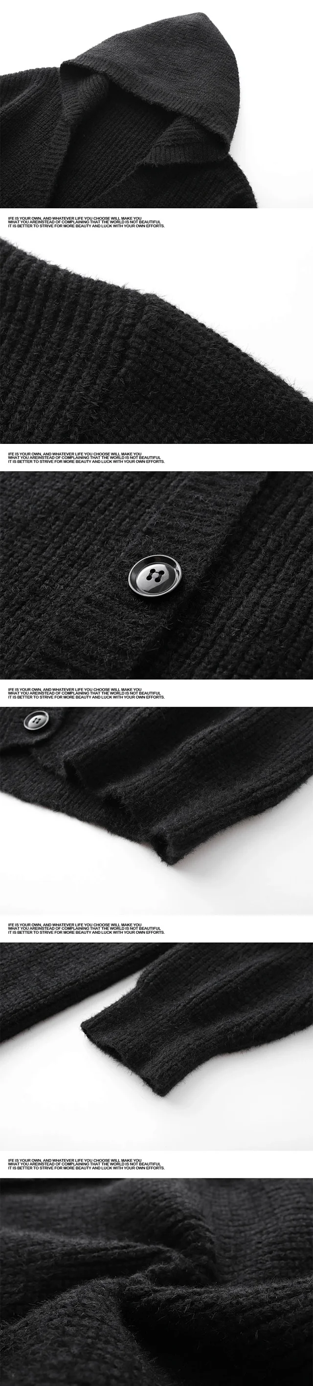 Men's Retro Knit Cardigan Detail