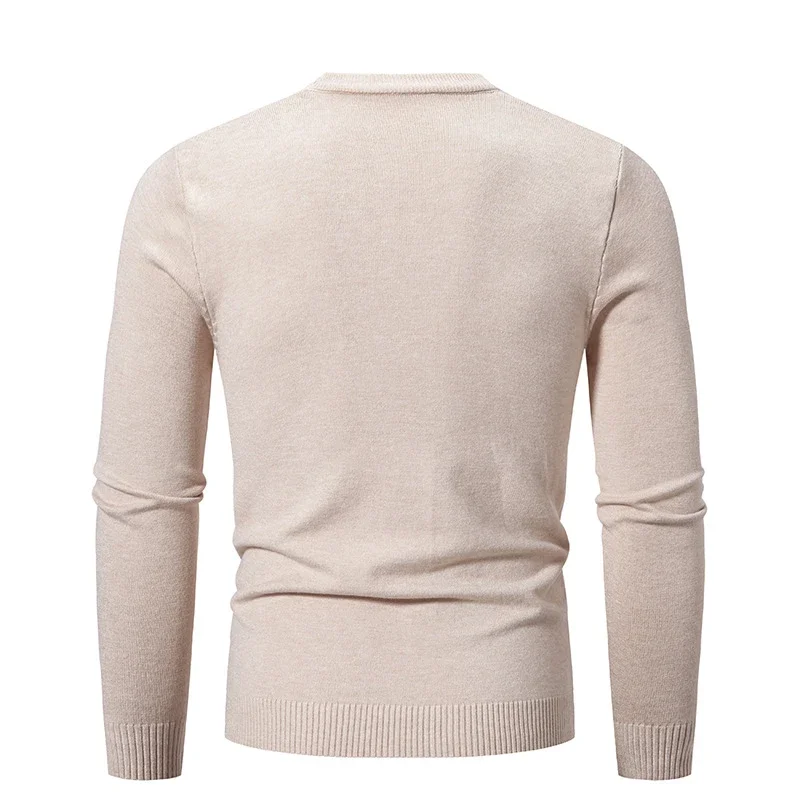 Men's Retro Solid Loose Knit Pullover