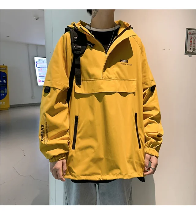 Men's Lightweight Half-Zip Hooded Pullover Jacket Detail