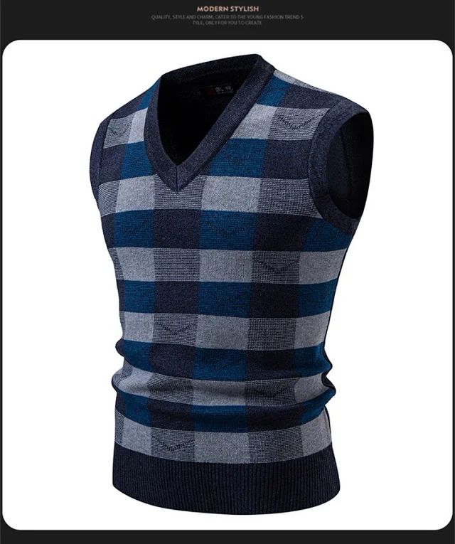 Amazon Youth Men's Check Jacquard Vest Detail