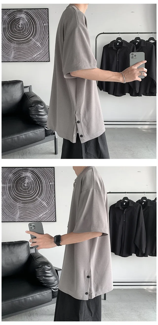 Men's 2025 Oversized Summer T - Shirt (Ins Hong Kong Style) Detail