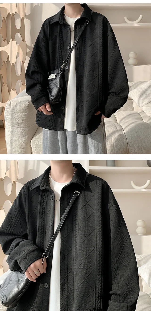 Trendy Boys' Jacquard Long Sleeve Shirt Detail