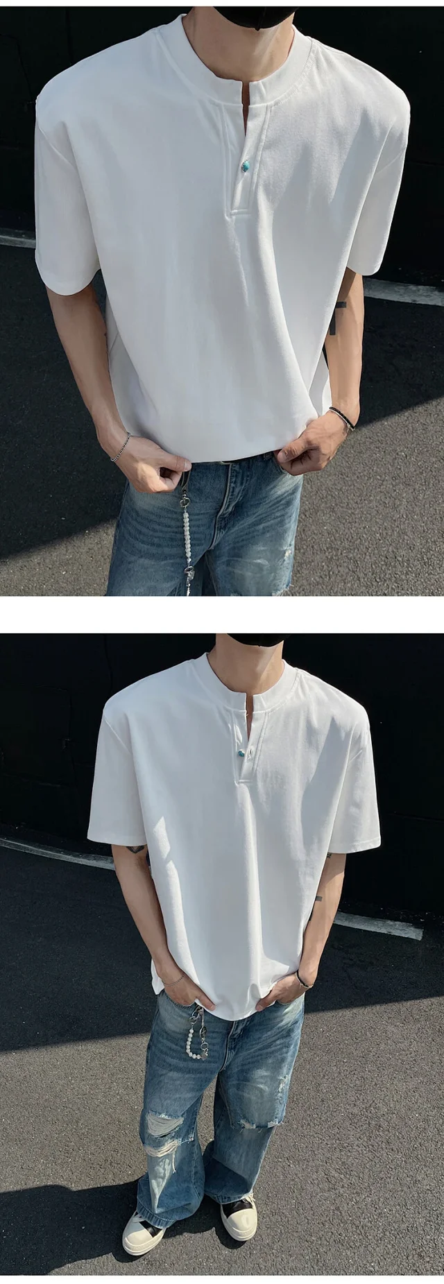 Men's Vintage Henley Short-Sleeve T-Shirt Detail