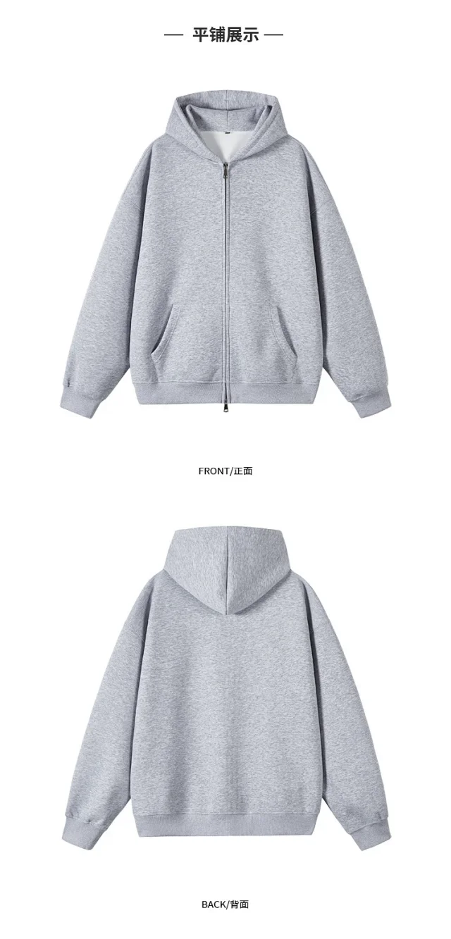 Couple's American Retro Heavyweight Double-Zip Hoodie Detail