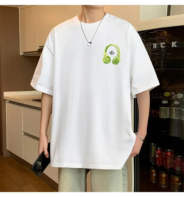 Oversized Men's Cotton Short Sleeve Tee Detail