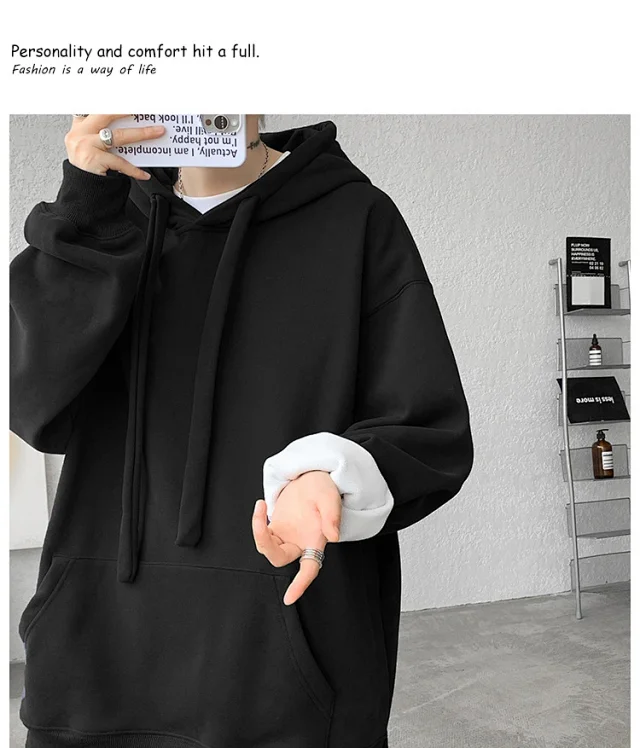 Men's 8XL Fleece Hoodie Heavyweight Detail