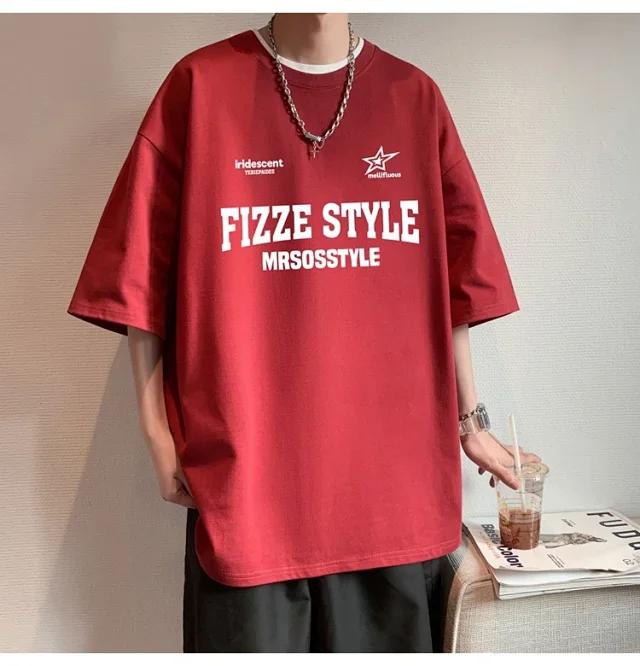 Summer 2025 Men's Cotton Oversized T-shirt Detail